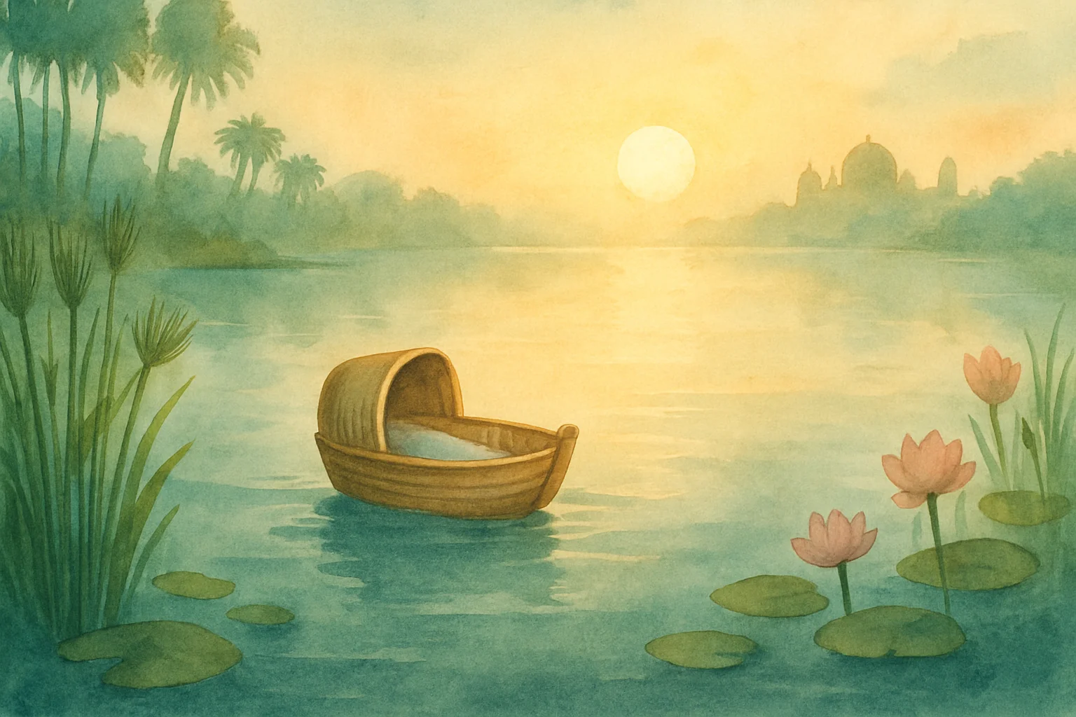 Illustration for Baby Musa and the River